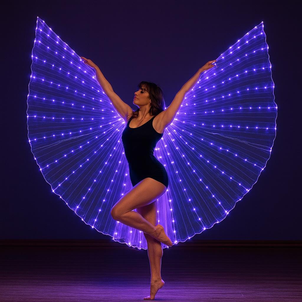 LED Luminous Butterfly Wings Costume, Light Up Dance Prop for Parties