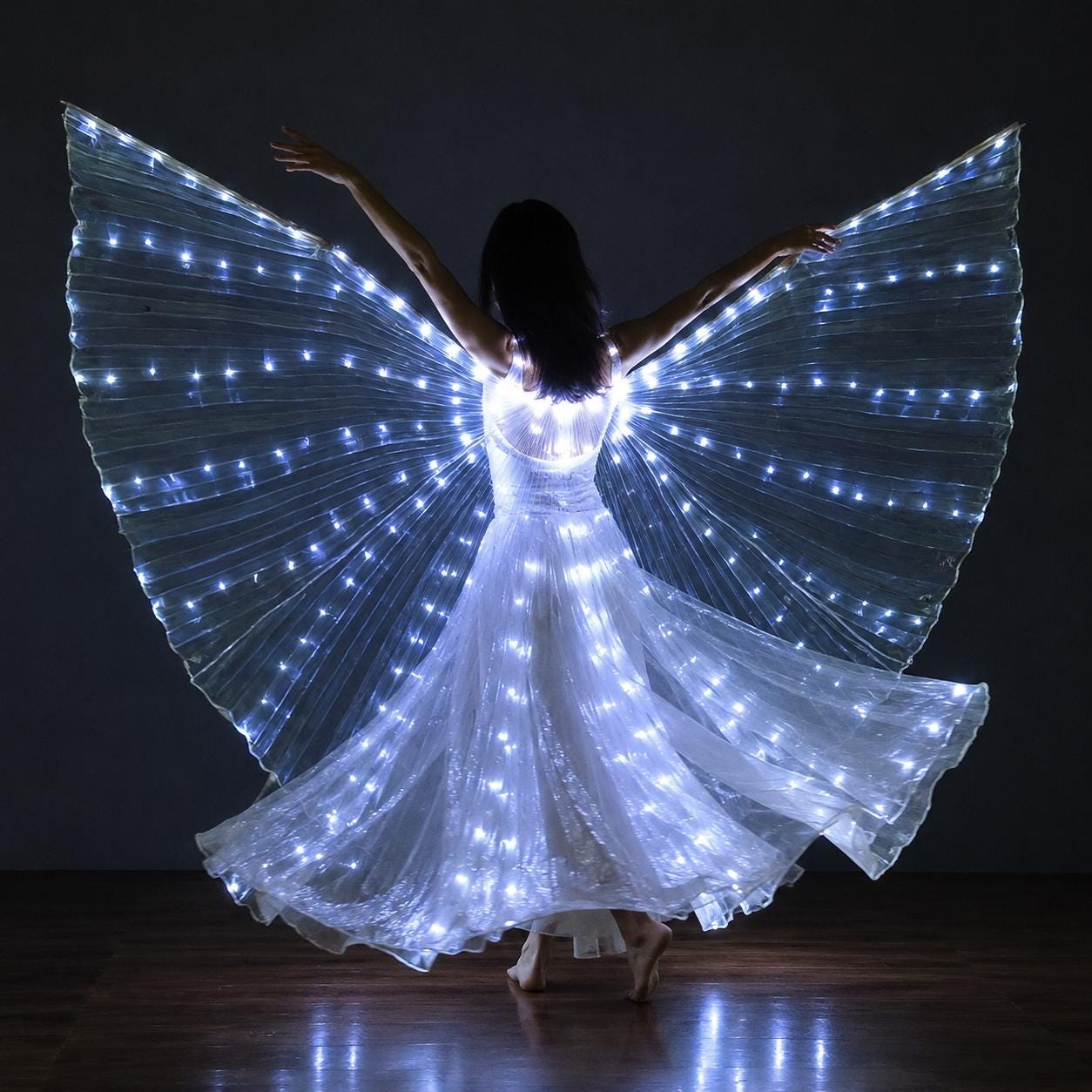 LED Luminous Butterfly Wings Costume, Light Up Dance Prop for Parties