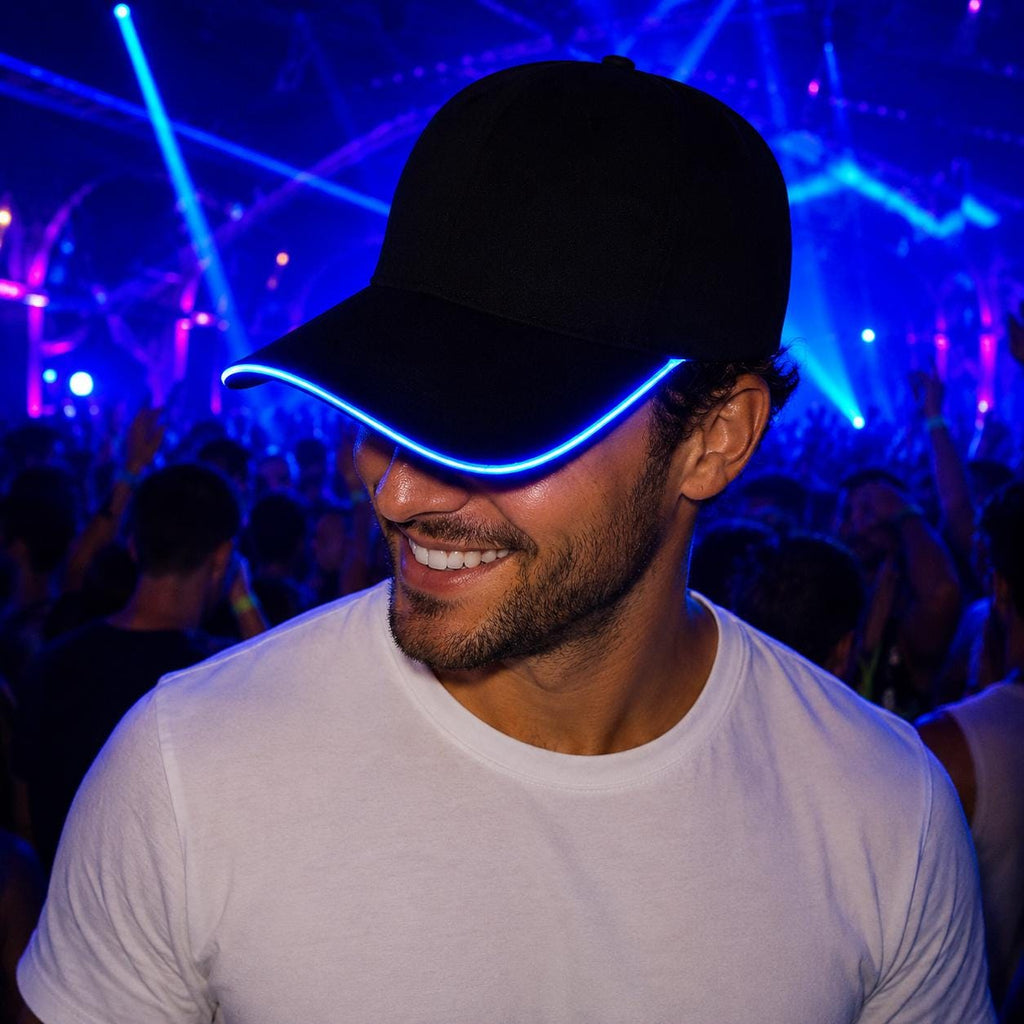 LED Rave Light Up Baseball Cap | Glowing Hip Hop Hat for Men & Women, Rave Party DJ Cap, for Rave, Masquerade and Carnival Party