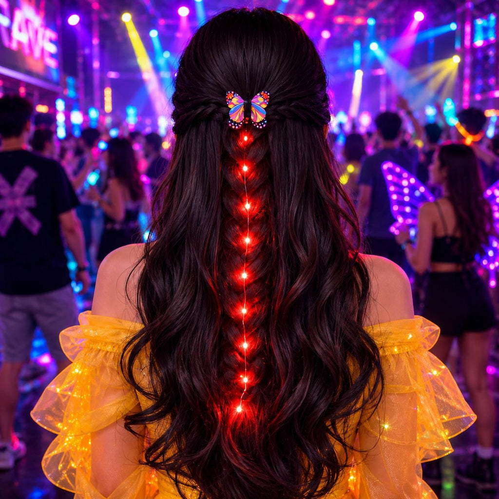 LED Rave Light Up Hair Braid Headband for Girls | Glowing Tutu Wreath Headpiece | Rave Party, Masquerade Party & Carnival Party Accessory