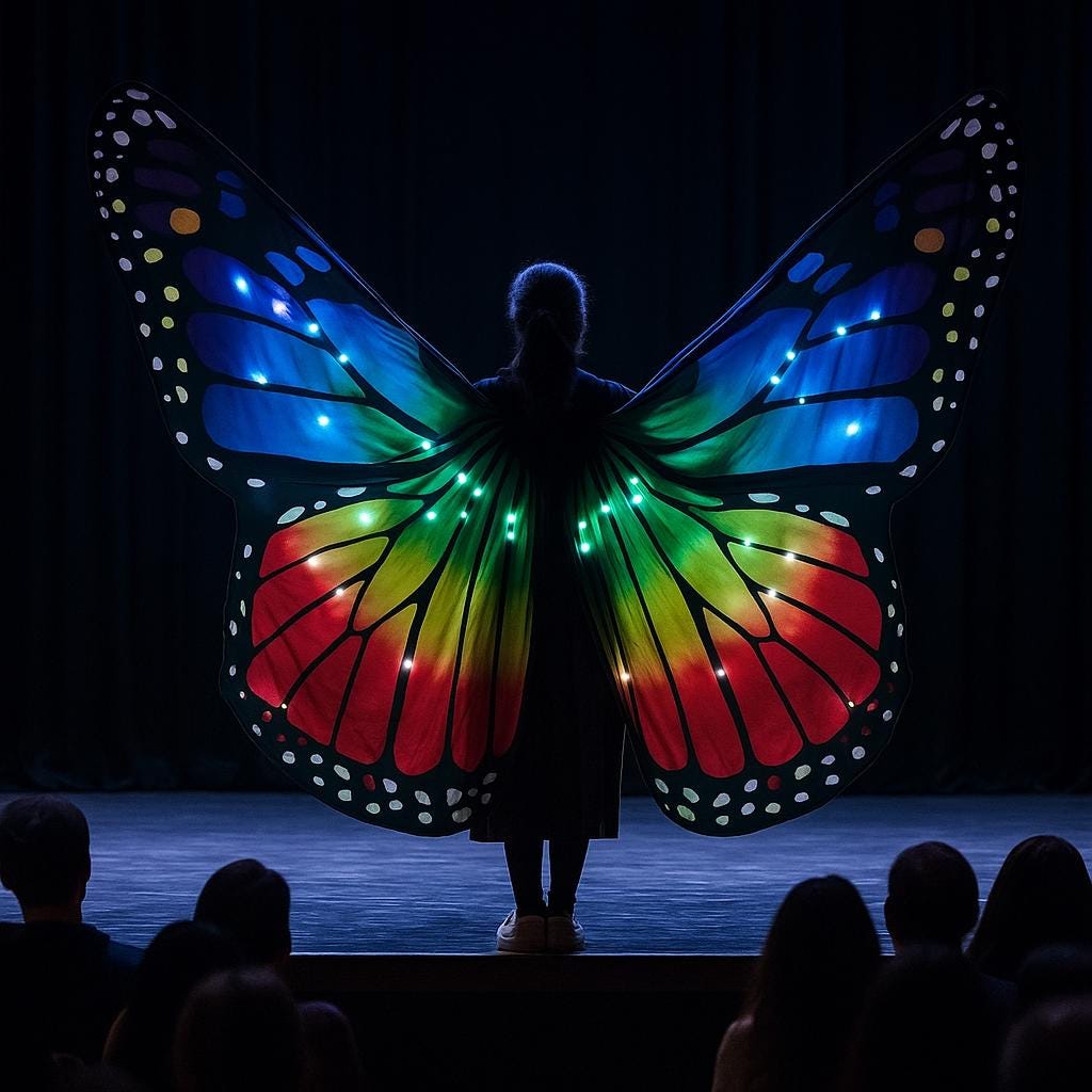 LED Butterfly Wings Costume for Rave Party, Masquerade Party & Carnival Party | Light Up Dance Wing |Festival Glowing Fairy Wings for Adults