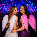 Handmade Feather Wings Costume Accessory for Rave Party, Masquerade Party & Carnival Party | White or Black Cosplay Wings for Rave Party