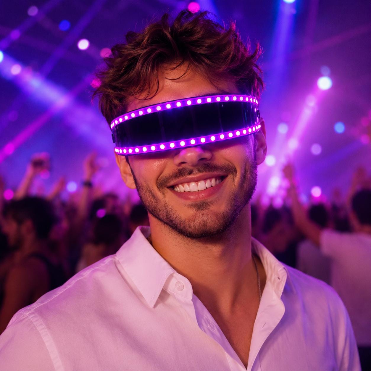 USB Rechargeable LED Light Up Glasses Set for Rave Party, Masquerade Party & Carnival Party | Glowing Glasses Lights | Rave Festival Glasses