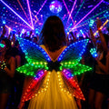 LED Light Up Butterfly Wings Costume for Adults & Girls, Remote Control Luminous Fairy Angel Wings For Rave and Masquerade Party Wings