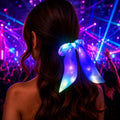 LED Rave Light Up Scrunchies for Girls & Women, Neon Glow Hair Scrunchie, Colorful Elastic Hair Tie For Rave Party and Masquerade Party