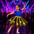 LED Rave Light Up Tutu Skirt for Girls, Neon Glow Fairy Dance Skirt, Rave Party Outfit, Masquerade Party Wear, Carnival Costume,