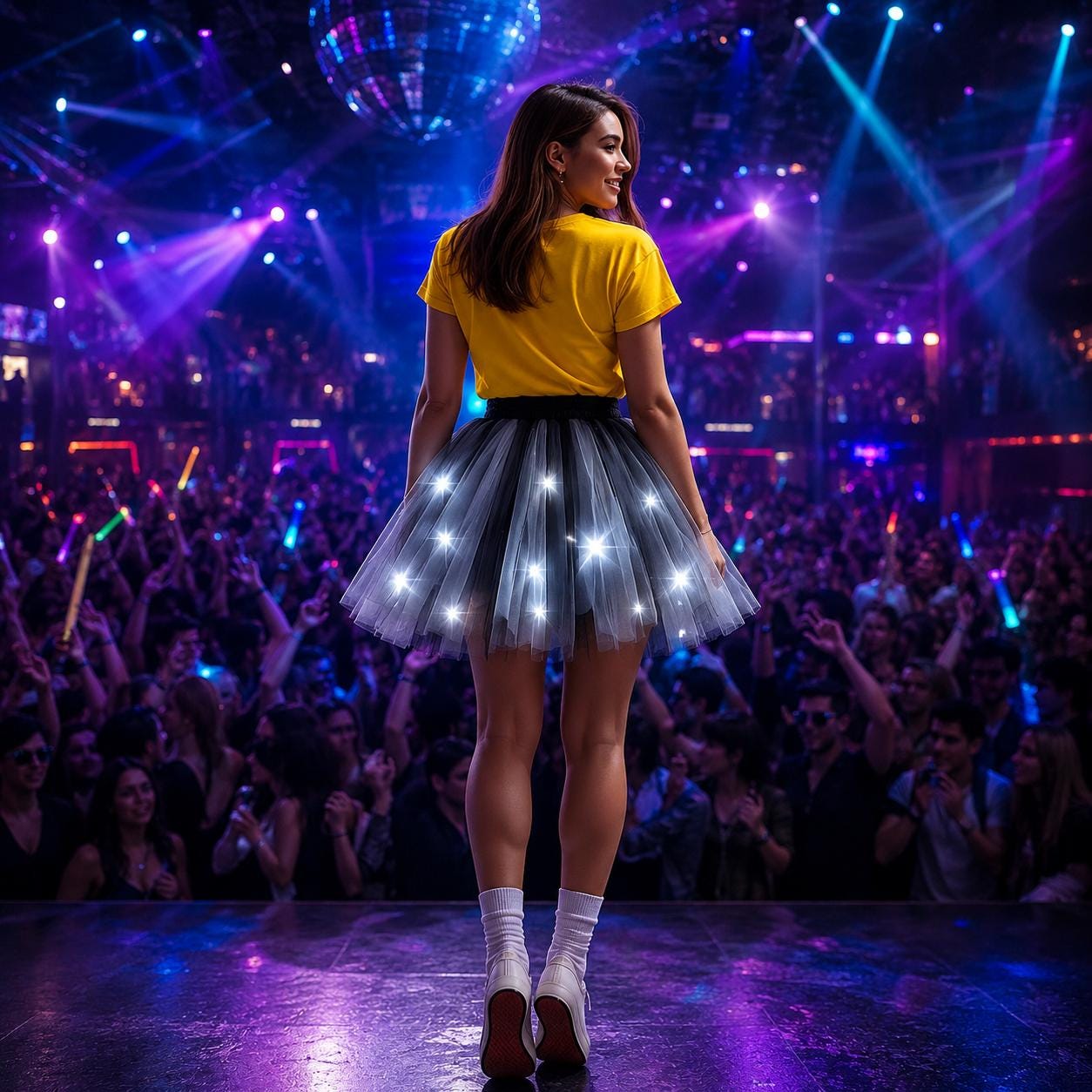 LED Rave Light Up Tutu Skirt for Girls, Neon Glow Fairy Dance Skirt, Rave Party Outfit, Masquerade Party Wear, Carnival Costume,