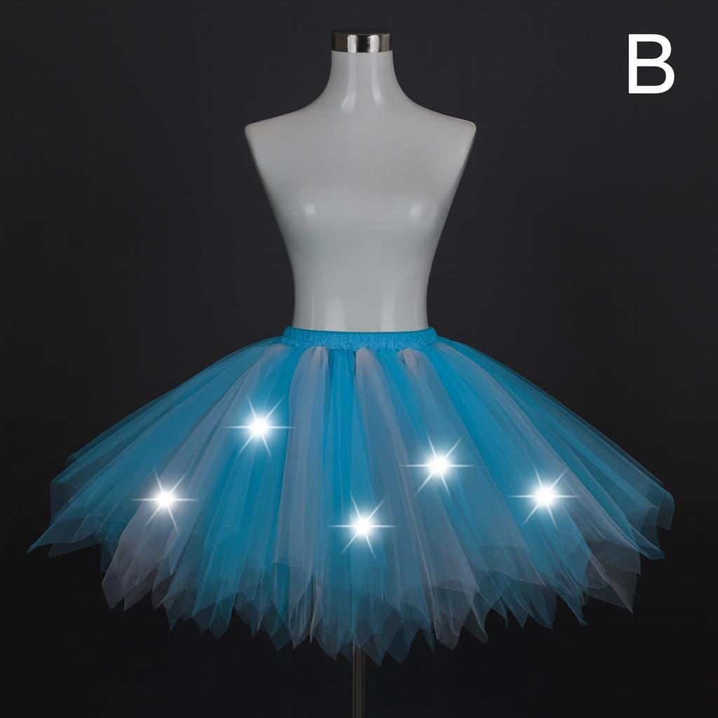 LED Rave Light Up Tutu Skirt for Girls, Neon Glow Fairy Dance Skirt, Rave Party Outfit, Masquerade Party Wear, Carnival Costume,