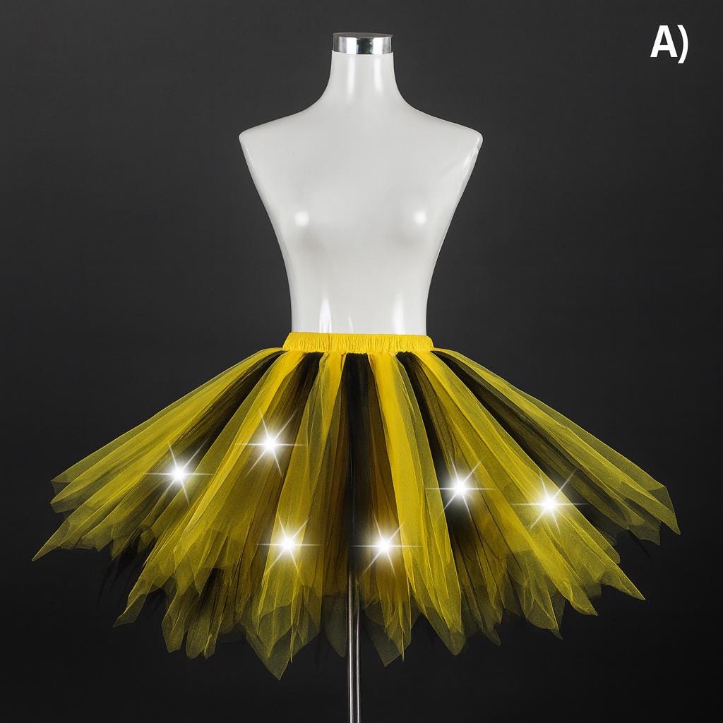 LED Rave Light Up Tutu Skirt for Girls, Neon Glow Fairy Dance Skirt, Rave Party Outfit, Masquerade Party Wear, Carnival Costume,