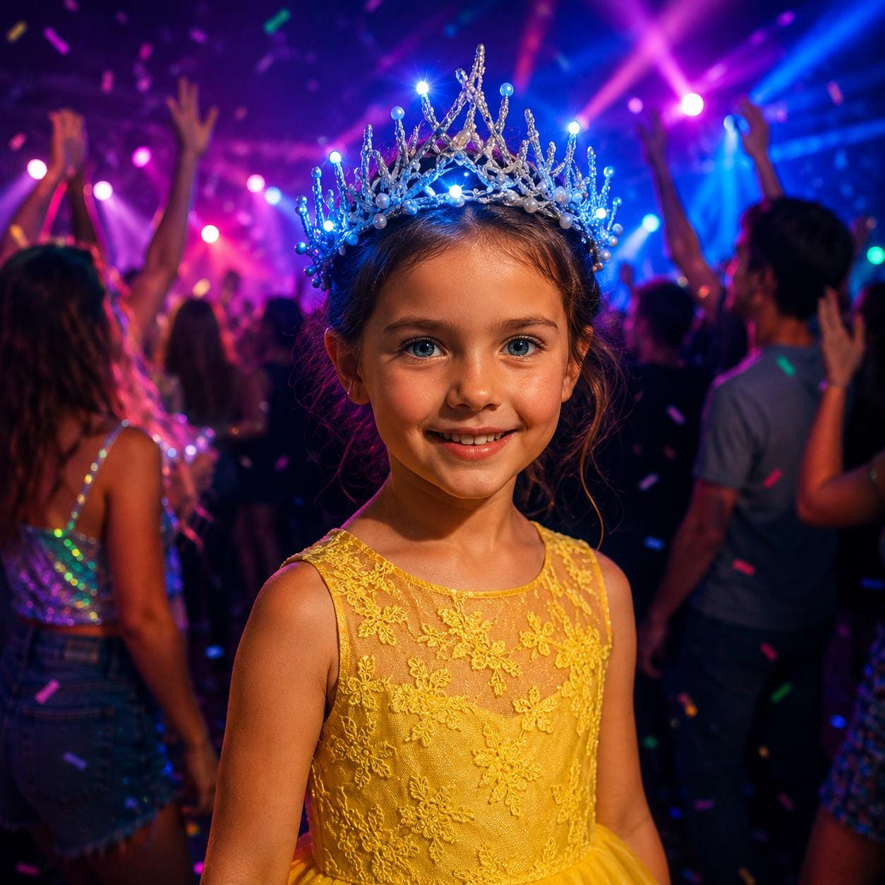 LED Glowing Crystal Pearl Tiara Crown for Women, Light Up Princess Headpiece, Wedding Bridal Crown, Rave Party & Masquerade Party Headwear