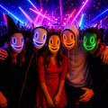LED Glowing Face Mask, Light Up Neon Cosplay Mask, Luminous Party Mask for Adults & Kids, Rave Party and Masquerade Party Face Mask