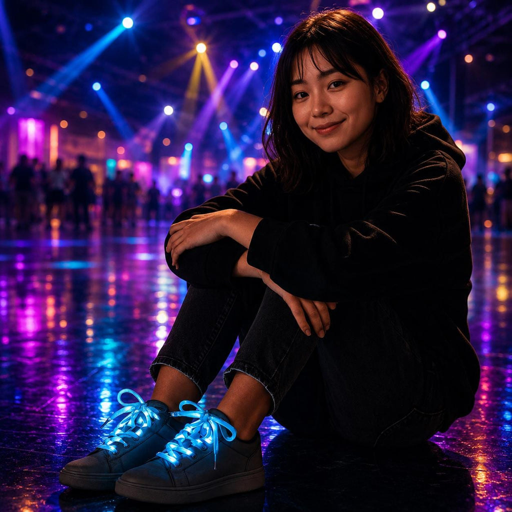 LED Light Up Shoelaces, Flashing Glow Shoe Laces with 3 Light Modes, Neon Festival Shoe Laces For Rave, Masquerade and Carnival Party