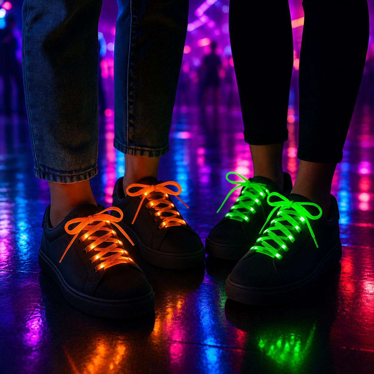 LED Light Up Shoelaces, Flashing Glow Shoe Laces with 3 Light Modes, Neon Festival Shoe Laces For Rave, Masquerade and Carnival Party