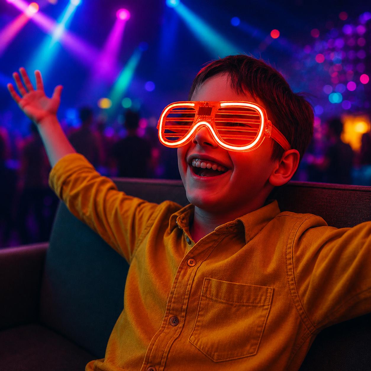 LED Rave Light Up Glasses, Neon Glow Party Eyewear, Rave Glasses, Masquerade Party Accessory, Carnival Party Sunglasses, LED Rave Glasses