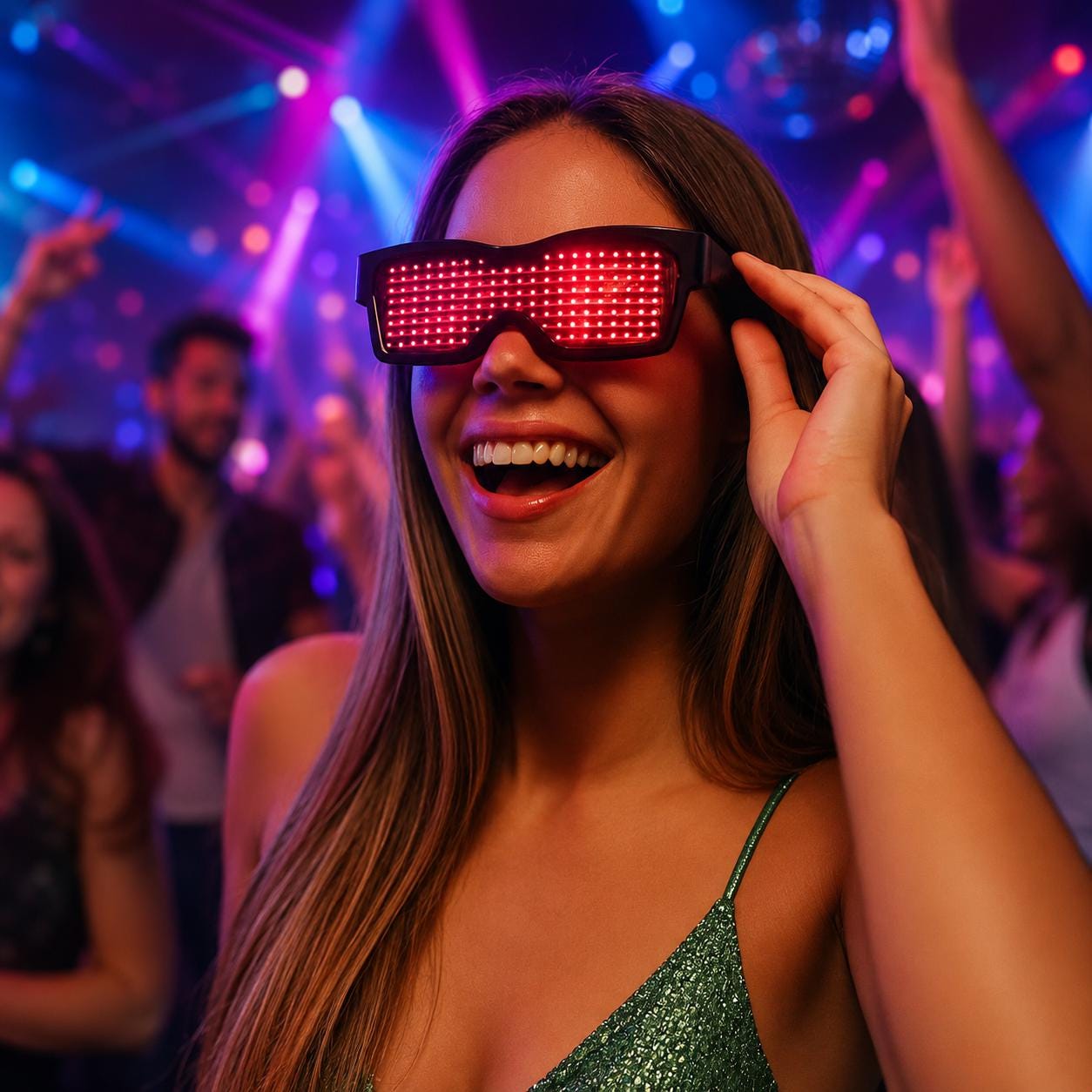 LED Party Glasses Flashing Luminous Eyewear, Light Up Concert Sunglasses, Rave Party & Masquerade Party Glasses, Carnival Party Eyewear