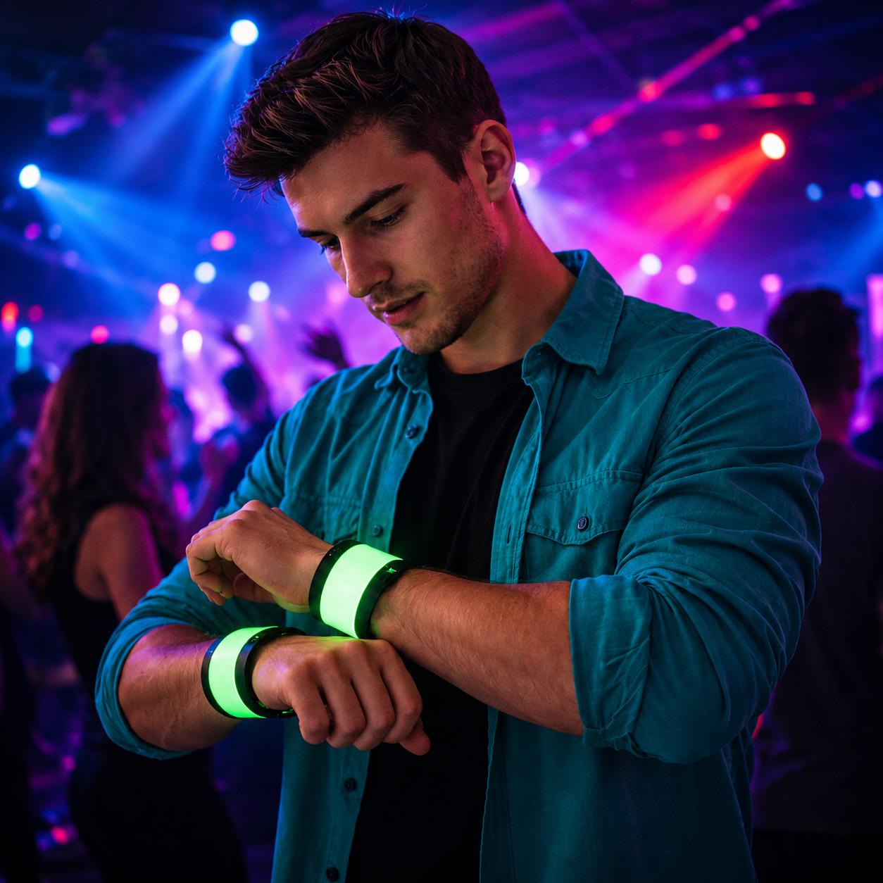 LED Safety Armband Light Up Wristband for Running Cycling & Walking, Glow Arm Leg Band, Rave Party Accessory, Masquerade Party Light Band