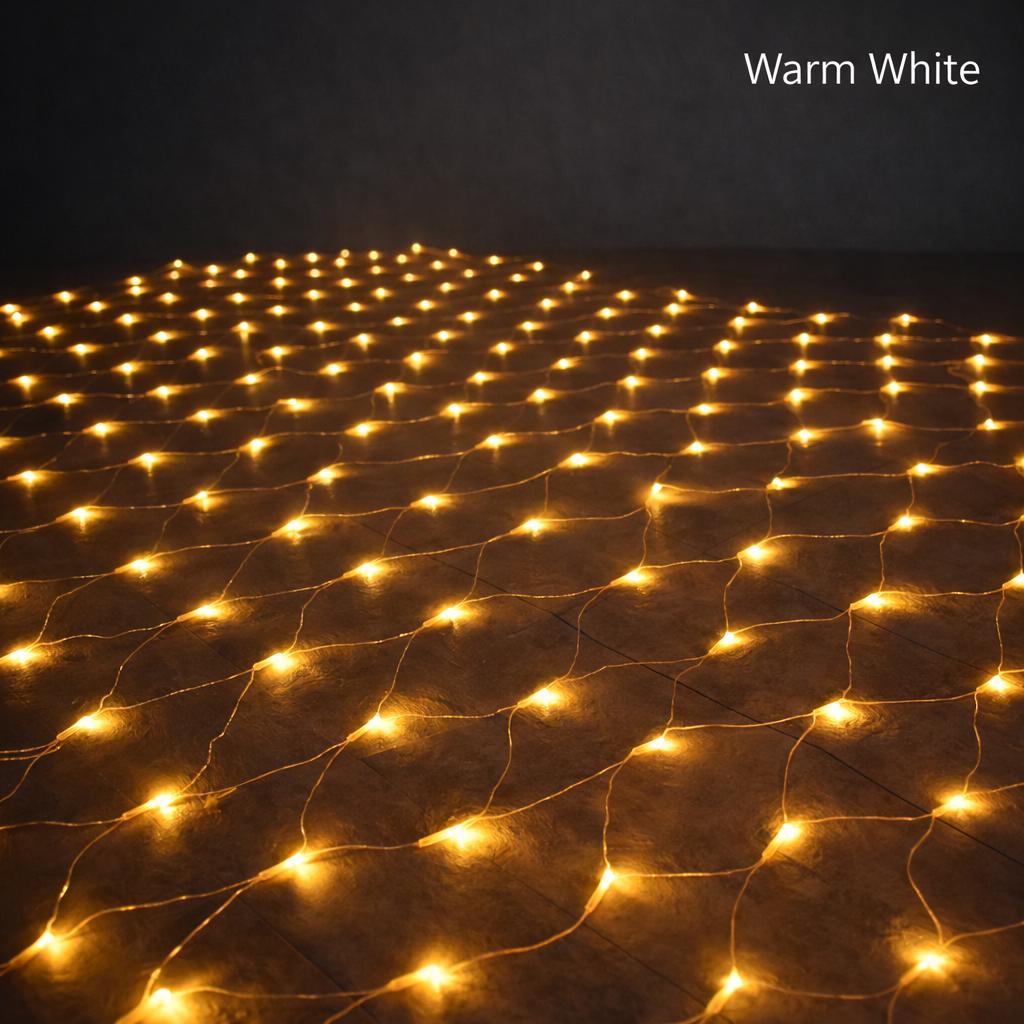 LED Net String Lights with 8 Lighting Modes, Indoor Outdoor Decorative Mesh Lights, Rave Party, Masquerade Party & Carnival Party Decor