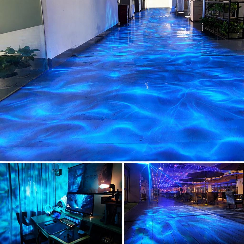 Waterproof LED Ocean Wave Projector, Dynamic Water Ripple Light for Garden, Bedroom & Holiday Decor, Indoor and Outdoor Event Projector
