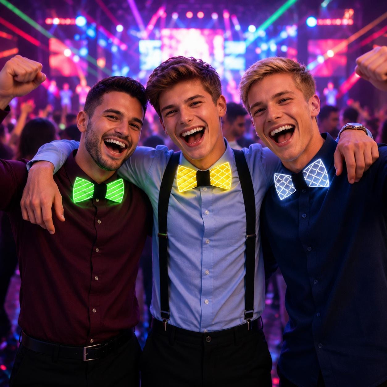 LED Light Up Bow Tie for Mens | Luminous Acrylic Glow Bow Tie for Rave Party, Masquerade Party & Carnival Party | Mens Festival Rave Bow Tie