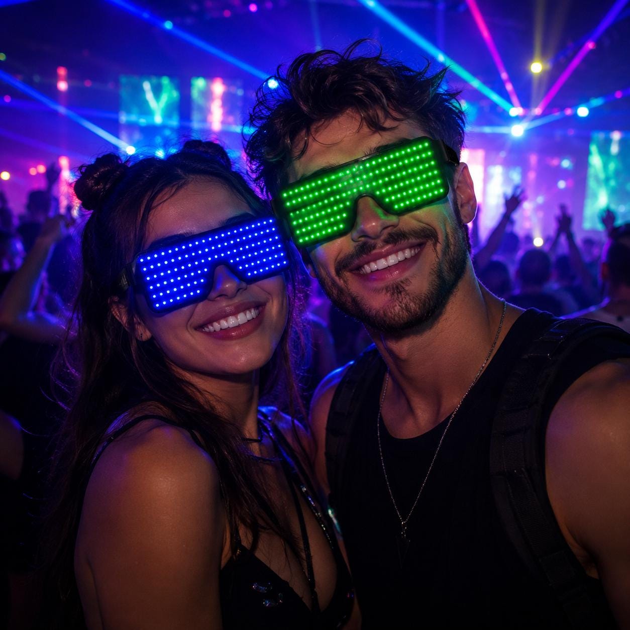 LED Party Glasses Flashing Luminous Eyewear, Light Up Concert Sunglasses, Rave Party & Masquerade Party Glasses, Carnival Party Eyewear