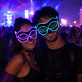 LED Neon Fox Mask, Light Up EL Wire Cosplay Mask, Luminous Animal Face Mask, Rave Party and Masquerade Party Mask, Led Glowing Face Mask