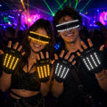 USB Rechargeable LED Light Up Gloves and Glasses for Rave Party, Masquerade Party & Carnival Party | Glowing LED Gloves for Dance Festival
