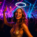 LED Angel Halo Headband, Light Up Glow Hairband for Girls, Rave Party Headpiece for Masquerade Party Costume, Carnival Party and Rave Party