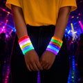 LED Glow Bracelets Wristbands, Light Up Party Accessories, Glow in The Dark Bracelet Set for Rave Party,Masquerade Party and Carnival Party