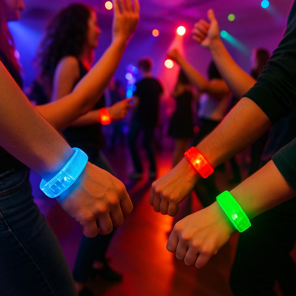 LED Glow Bracelets Wristbands, Light Up Party Accessories, Glow in The Dark Bracelet Set for Rave Party,Masquerade Party and Carnival Party
