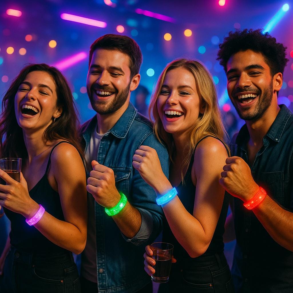 LED Glow Bracelets Wristbands, Light Up Party Accessories, Glow in The Dark Bracelet Set for Rave Party,Masquerade Party and Carnival Party