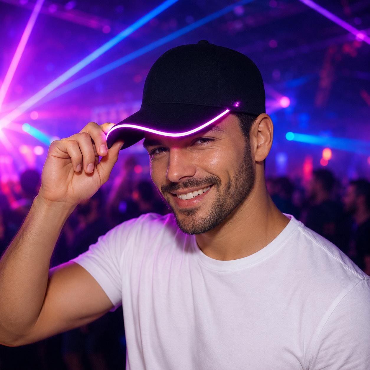 LED Rave Light Up Baseball Cap | Glowing Hip Hop Hat for Men & Women, Rave Party DJ Cap, for Rave, Masquerade and Carnival Party