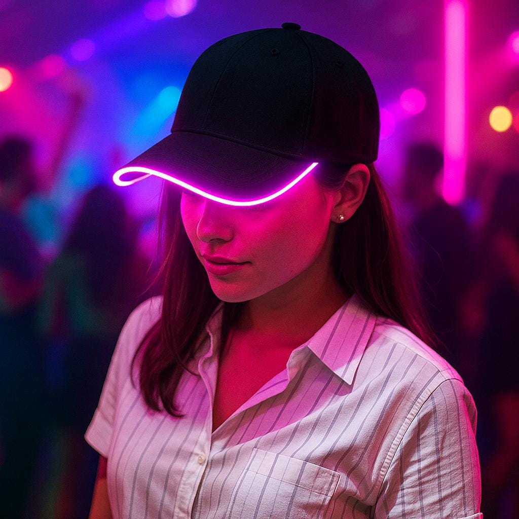 LED Rave Light Up Baseball Cap | Glowing Hip Hop Hat for Men & Women, Rave Party DJ Cap, for Rave, Masquerade and Carnival Party
