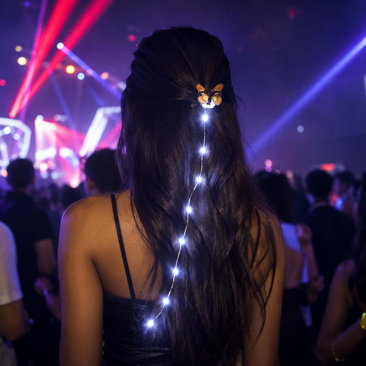 LED Rave Light Up Hair Braid Headband for Girls | Glowing Tutu Wreath Headpiece | Rave Party, Masquerade Party & Carnival Party Accessory