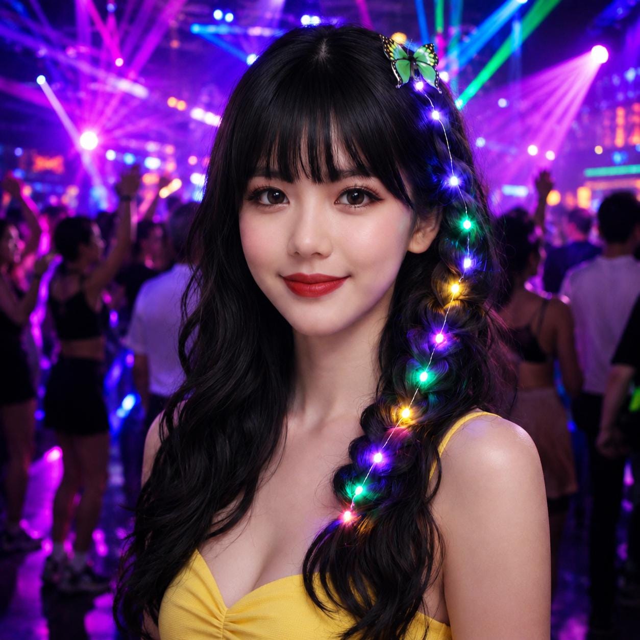 LED Rave Light Up Hair Braid Headband for Girls | Glowing Tutu Wreath Headpiece | Rave Party, Masquerade Party & Carnival Party Accessory