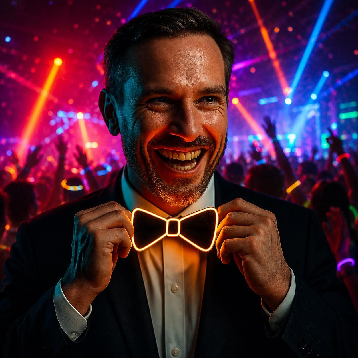 LED Light Up Bow Tie for Rave Party, Masquerade Party & Carnival Party | Glow in the Dark Luminous Neck Bow Tie for Festival and Halloween