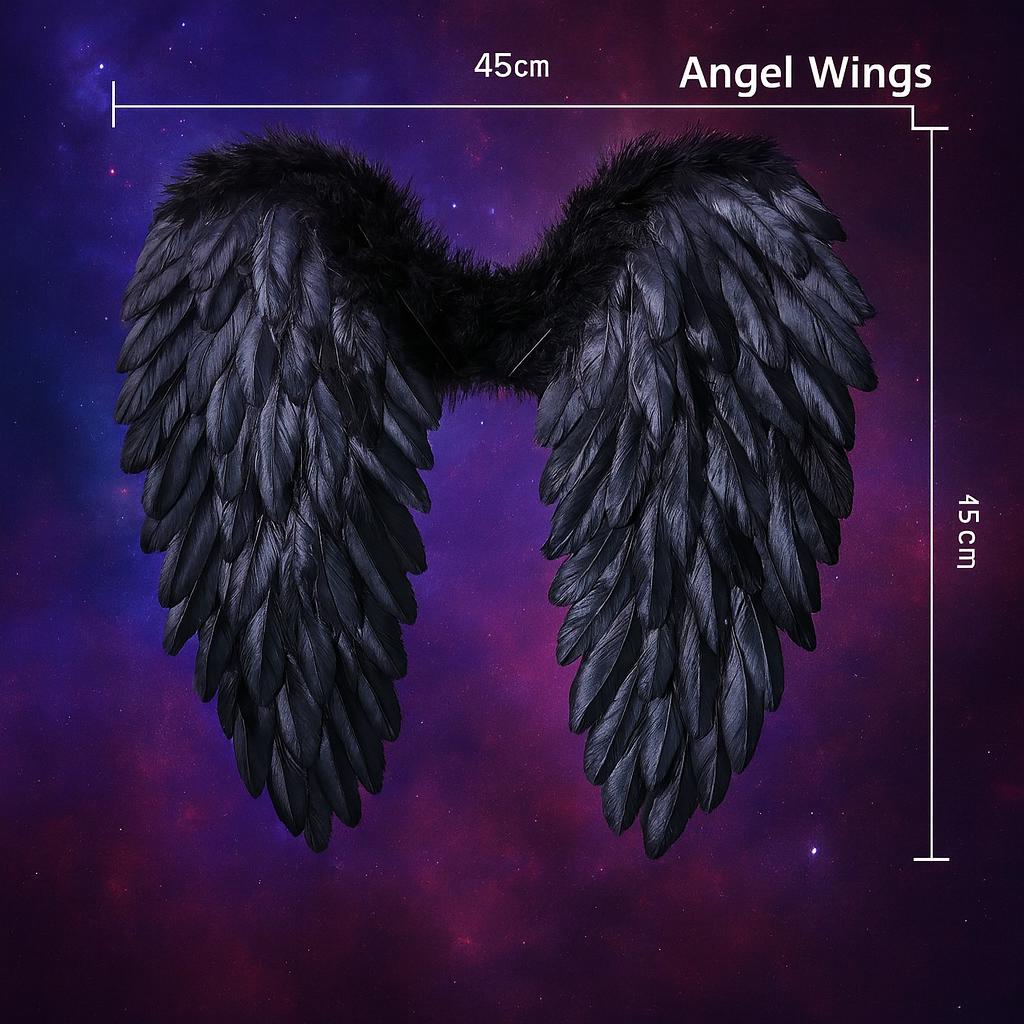 Handmade Feather Wings Costume Accessory for Rave Party, Masquerade Party & Carnival Party | White or Black Cosplay Wings for Rave Party