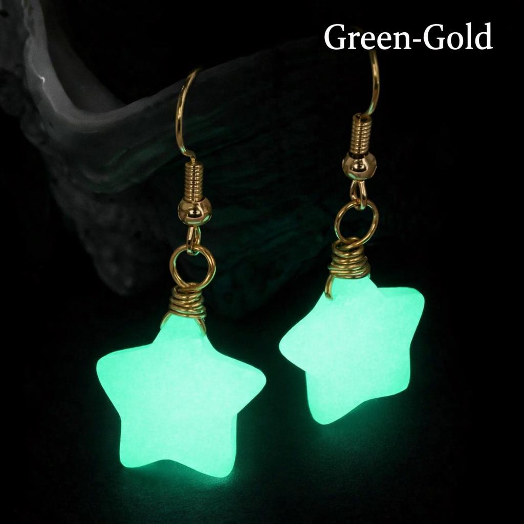 Glow in the Dark Star Earrings, Luminous Stone Drop Earrings for Women, Light Up Festival Jewelry for Rave, Masquerade & Carnival Party