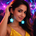 Glow in the Dark Star Earrings, Luminous Stone Drop Earrings for Women, Light Up Festival Jewelry for Rave, Masquerade & Carnival Party