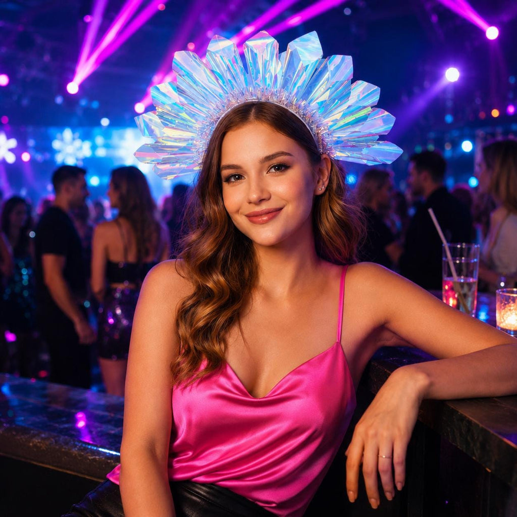 Light Up Laser Headband, LED Glowing Hair Hoop for Rave Party, Masquerade Party & Carnival Party, Festival Hair Accessory,Halloween Headband