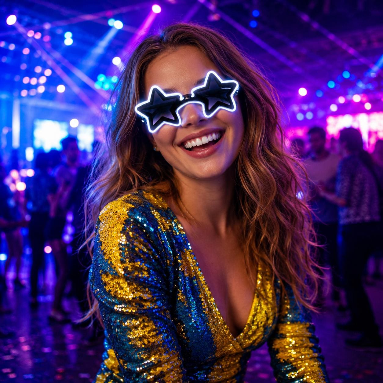 LED Light Up Star Shape Glasses, Glow in the Dark Party Glasses, Luminous Festival Eyewear for Rave Party, Masquerade Party & Carnival Party
