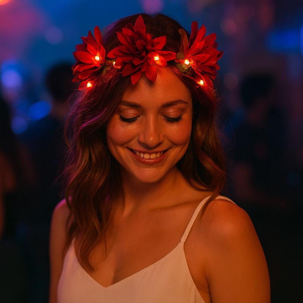 LED Rave Neon Headband, Light Up Elastic Dance Headband, Festival Hair Accessory for Women & Girls, Rave Party Headwear, Masquerade Party