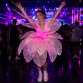 LED Flower Petal Performance Dress for Women, Color Changing Light Up Blossom Costume, Rave Party Outfit, Masquerade Party Dance Dress