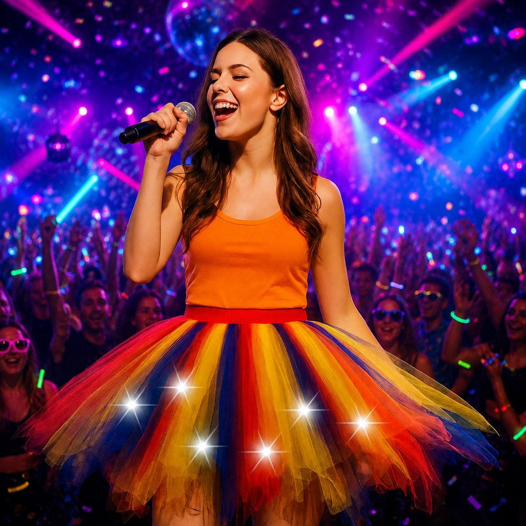 LED Light Up Fairy Tutu Skirt for Women, Neon Glow Dance Costume, Rave Party Outfit, Carnival Party Skirt, Masquerade Rave Party Skirt