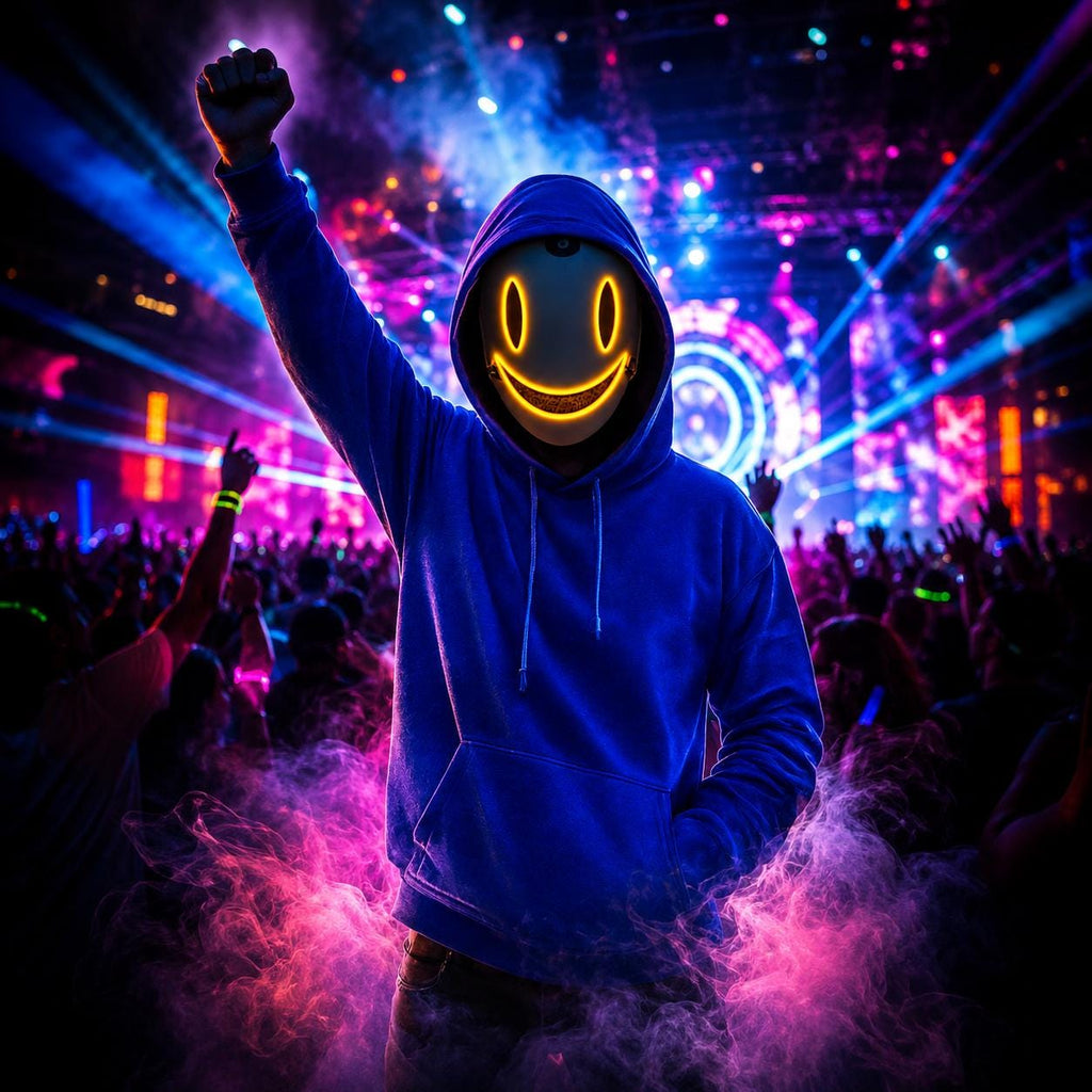 LED Glowing Face Mask, Light Up Neon Cosplay Mask, Luminous Party Mask for Adults & Kids, Rave Party and Masquerade Party Face Mask