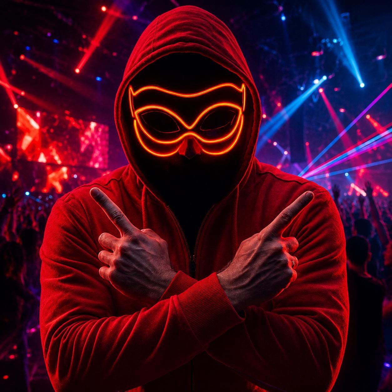 LED Neon Fox Mask, Light Up EL Wire Cosplay Mask, Luminous Animal Face Mask, Rave Party and Masquerade Party Mask, Led Glowing Face Mask