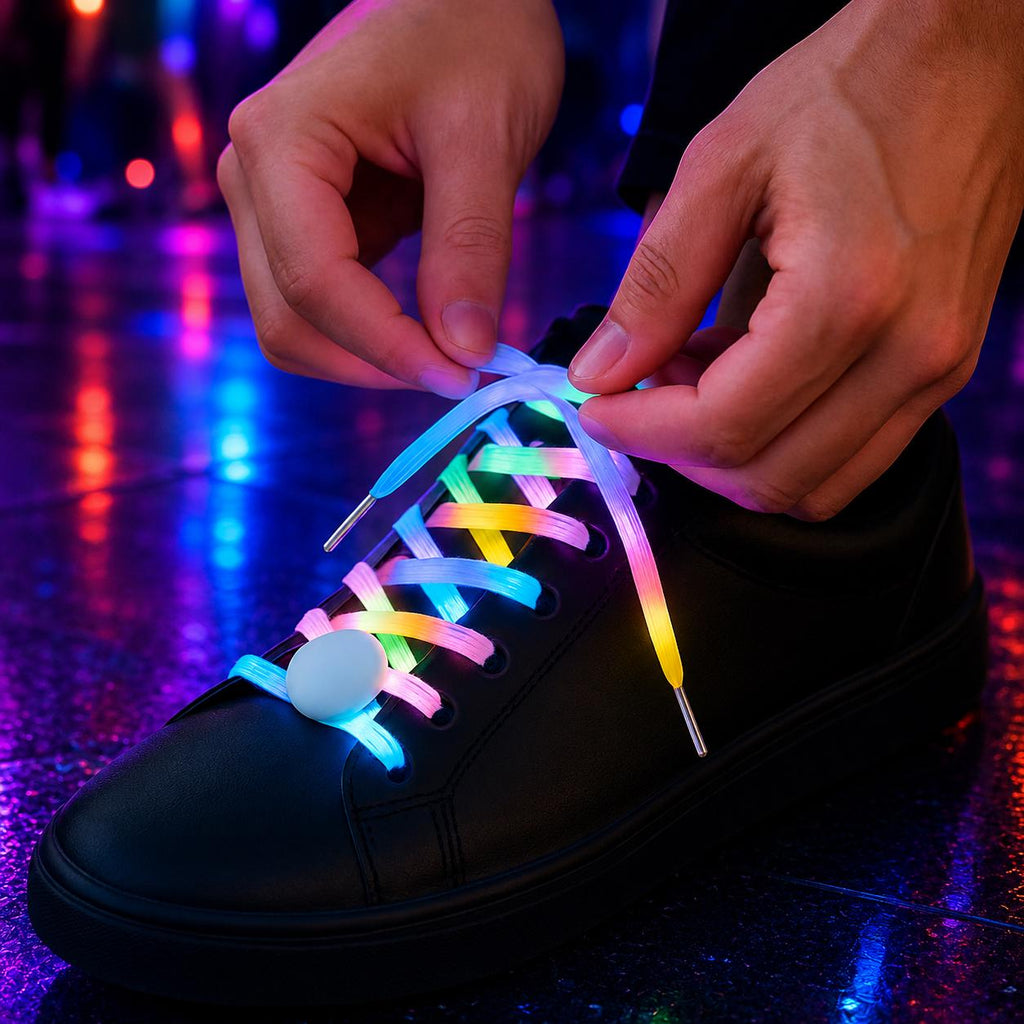 LED Light Up Shoelaces, Flashing Glow Shoe Laces with 3 Light Modes, Neon Festival Shoe Laces For Rave, Masquerade and Carnival Party