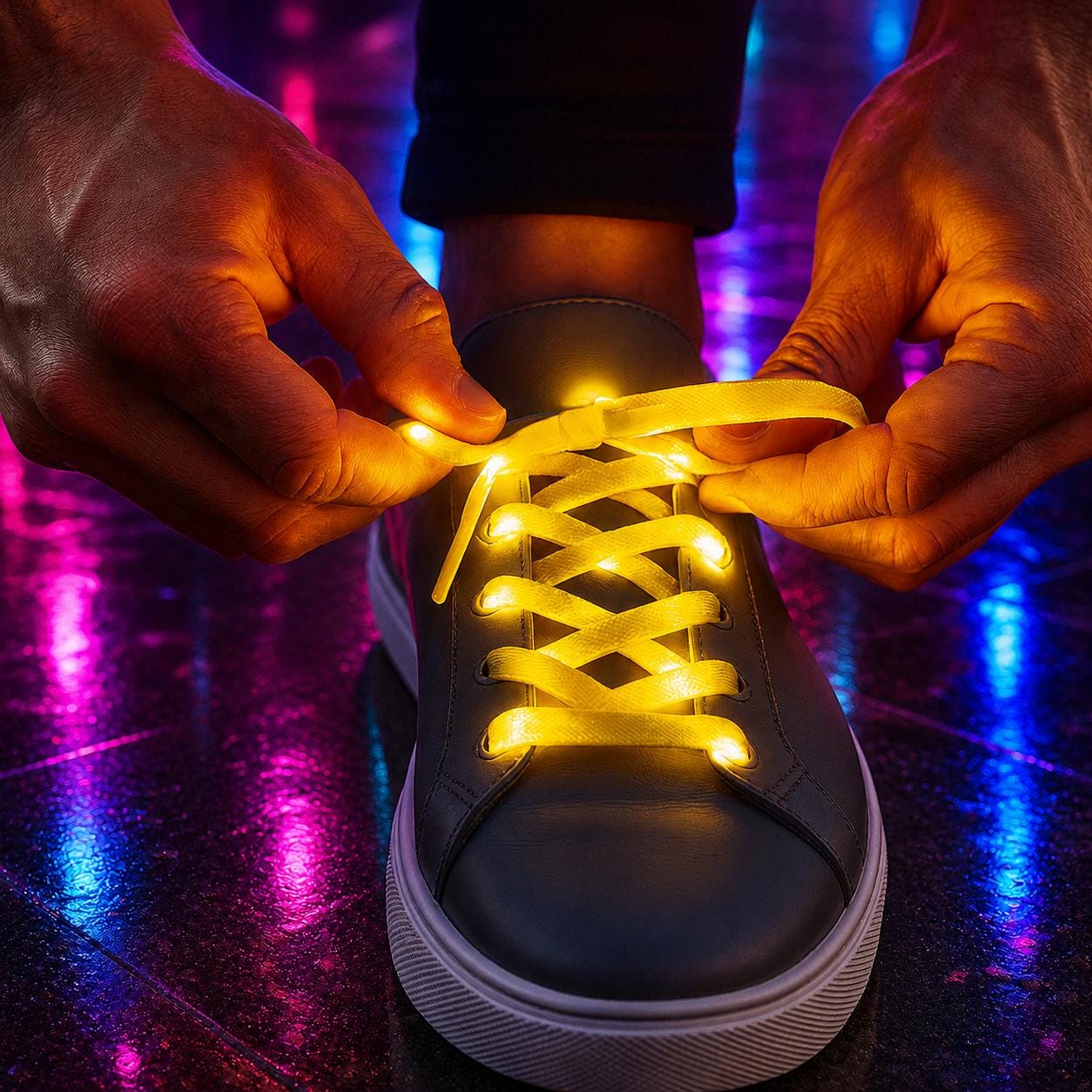 LED Light Up Shoelaces, Flashing Glow Shoe Laces with 3 Light Modes, Neon Festival Shoe Laces For Rave, Masquerade and Carnival Party