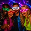 LED Rave Light Up Glasses, Neon Glow Party Eyewear, Rave Glasses, Masquerade Party Accessory, Carnival Party Sunglasses, LED Rave Glasses