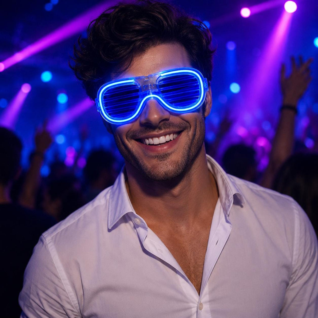 LED Rave Light Up Glasses, Neon Glow Party Eyewear, Rave Glasses, Masquerade Party Accessory, Carnival Party Sunglasses, LED Rave Glasses