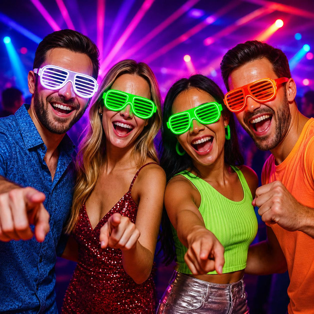 LED Rave Light Up Glasses, Neon Glow Party Eyewear, Rave Glasses, Masquerade Party Accessory, Carnival Party Sunglasses, LED Rave Glasses